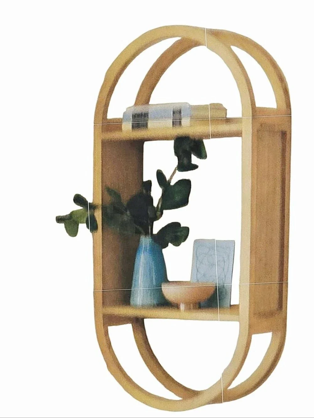 Threshold Brown Finish Vertical/Horizontal Oval Wall Shelf